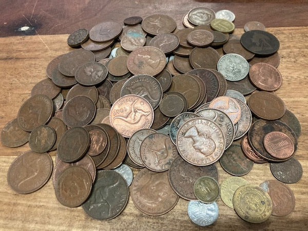 Tin Money Box of Coins