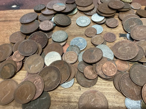 Tin Money Box of Coins