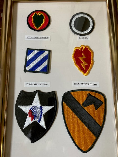 Framed Lot of US Military Patches