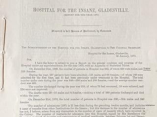 1860-1903 - NSW Insane Asylum Reports