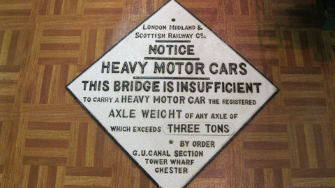 London Midland Railway Cast Iron Sign .