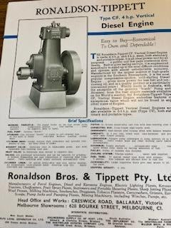 Ronaldson - Tippett Diesel Engine Pamphlet
