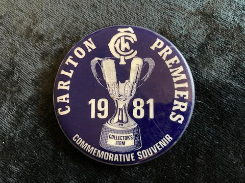 1981 - Carlton Premiers 50 mm Badge