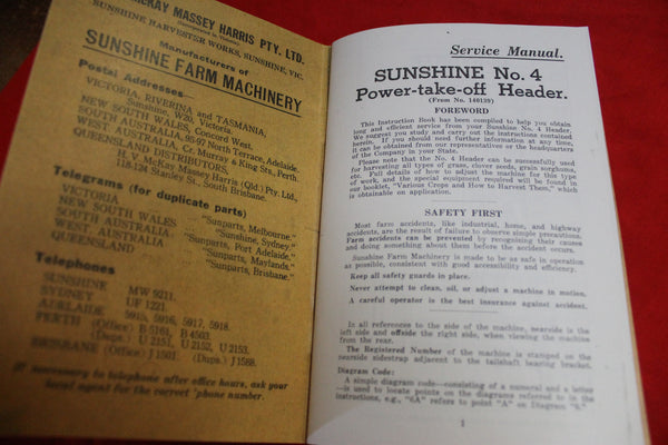 Sunshine Number 4 Header Manual