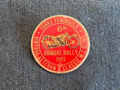 Vintage MC Club 1991 Rally Badge