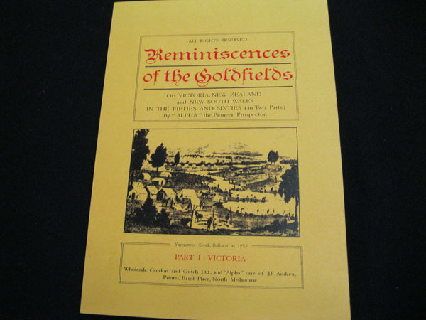 Reminiscences of the Goldfields