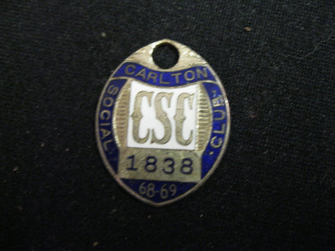 1968-69 - Carlton Social Club Fob