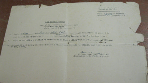 Original WW2 Rail Movement Order - { Rail Ticket }