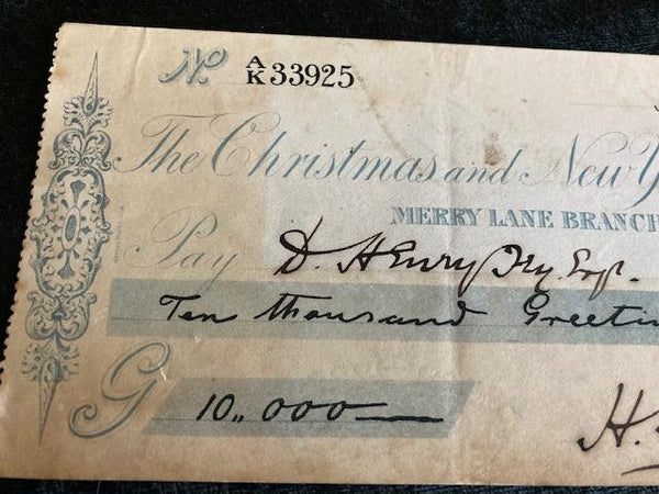 1888 - 10,000 Pound Christmas Greeting Cheque