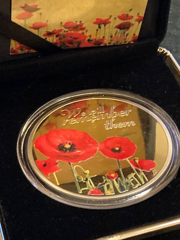 Gold Poppy Medallion in Gift Box
