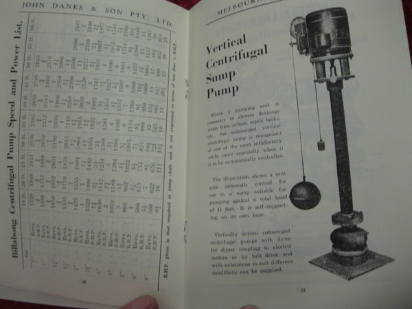 Reprint of  Billabong Pumps Catalogue