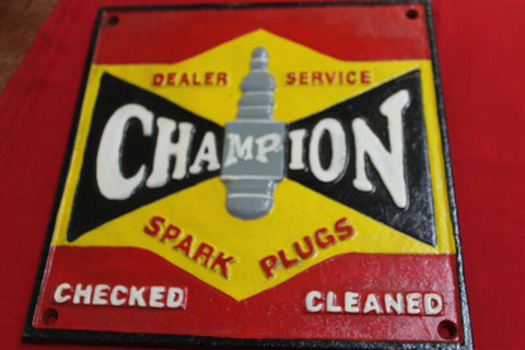 Champion Spark Plug Sign