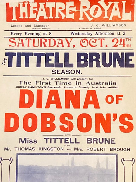 1950's Reprint - of 1910 JC Willianson's Theatre Poster