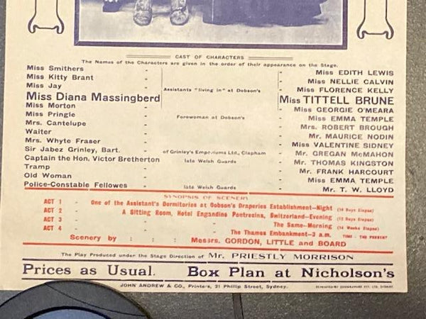 1950's Reprint - of 1910 JC Willianson's Theatre Poster