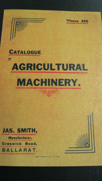 Reprint "Jas Smith " Machinery Catalogue .