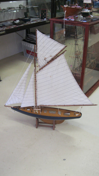 New - Gaff Rigged Wooden Yacht Model .