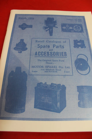 Automotive Spare Parts and Accessories Catalogue - 1929