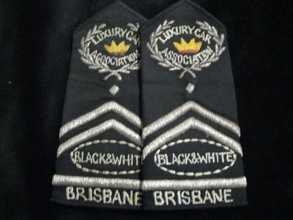 Black & White Brisbane Cabs Epaulette Pair