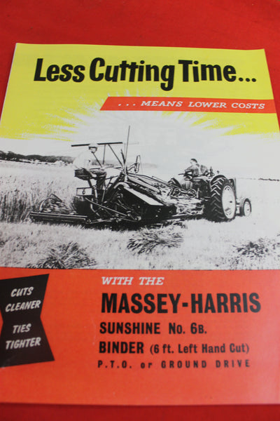 Massey - Harris Sunshine 6B Binder Pamphlet