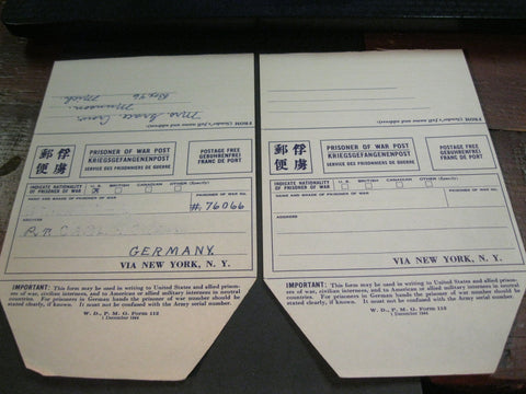 Original WW2 POW War Post Envelope.