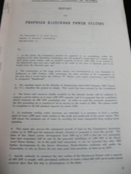 1950's - Proposed Hazelwood Power Station Report