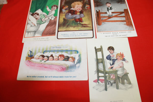 5 -Comical Children Postcards