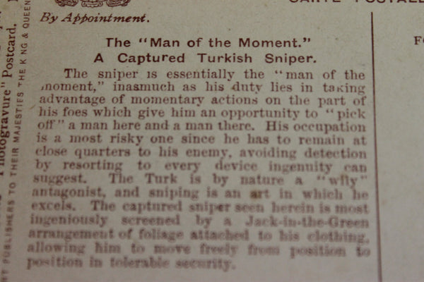Captured Turkish Sniper Post Card