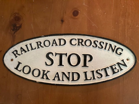 Railroad Crossing Sign - Cast Iron