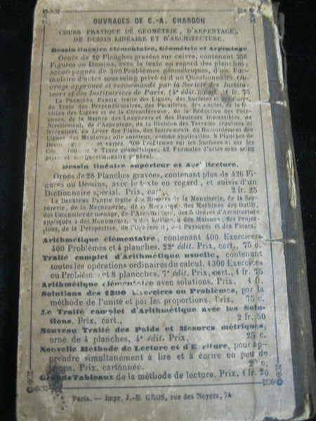 1855 - French Arithmetic Book