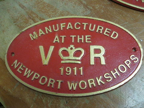 Cast Iron Railway Newport Plaque