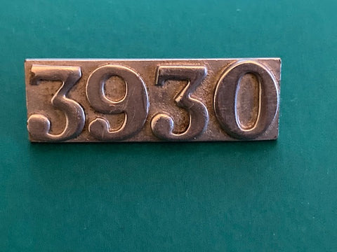 British Police Numeral Badge