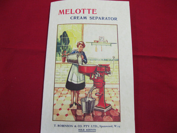Private Re-print  - "Melotte Cream Separator' Catalogue