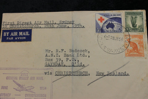 1954 Direct Sydney to Christchurch Air Mail Cover