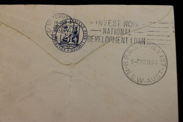1954 Direct Sydney to Christchurch Air Mail Cover