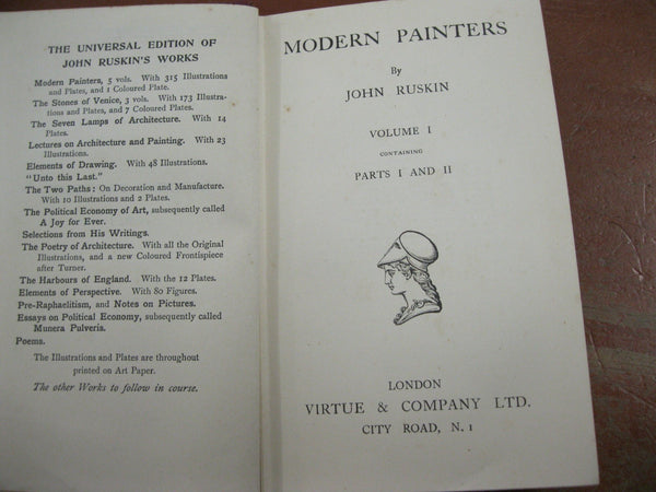 5 Volume Set of "Ruskin's Modern Painters".