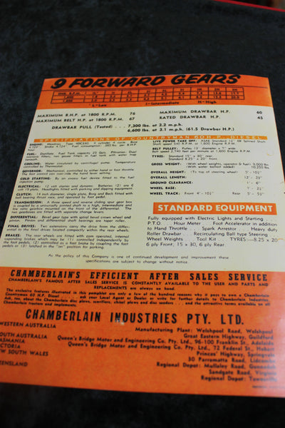 Chamberlain Countryman Tractor Pamphlet