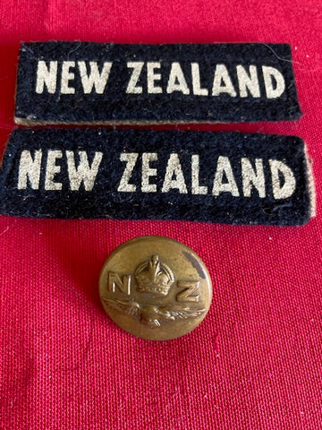 RNZAF - WW2 Titles & Button