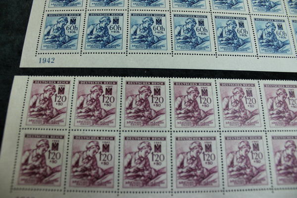 1942 - German Occupation Red Cross Stamp Blocks
