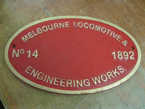 Melbourne Locomotive Makers Plaque