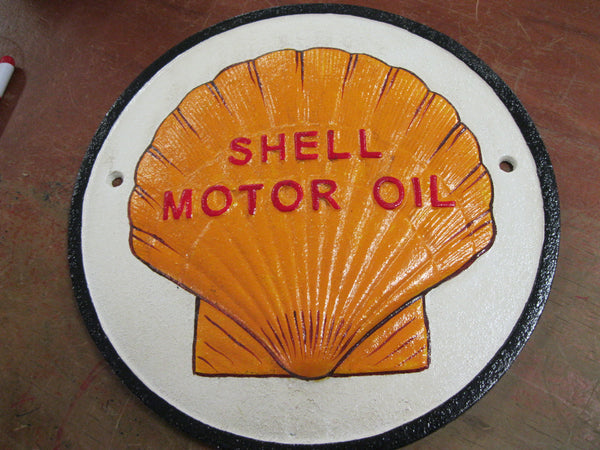 Cast Iron Shell Oil Sign