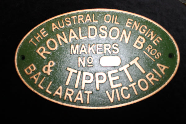 Ronaldson & Tippett Makers Plate