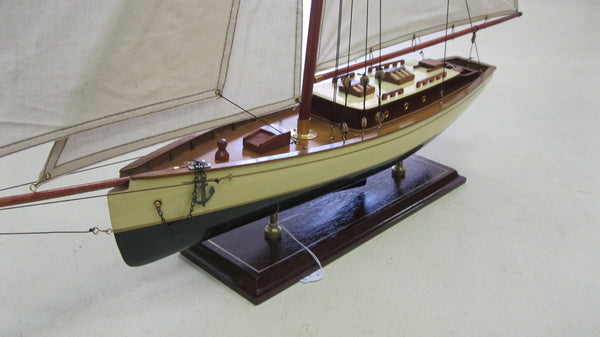 Wooden Model Yacht.