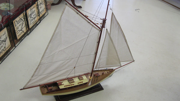 Wooden Model Yacht.