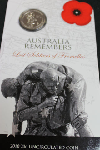 2010 - Australia Remembers 20 Cent Coin