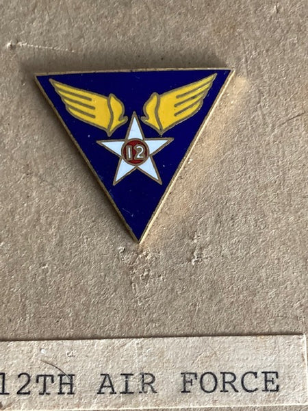 US -12th Air Force Enamel Badge