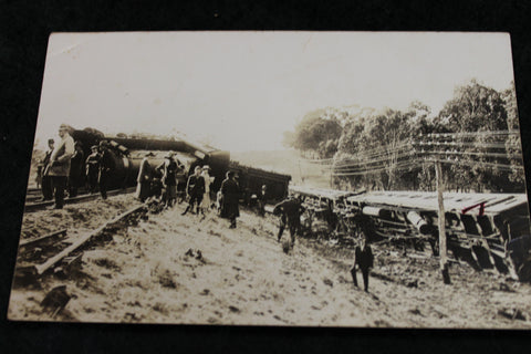 1910 - Victorian Railway Train Derailment Photo Card