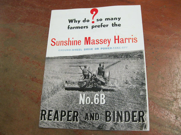Sunshine Massey Harris Reaper Catalogue