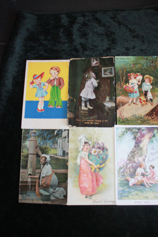 6 - Vintage Children Postcards