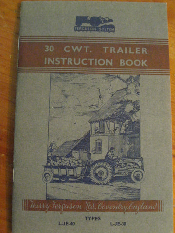 Ferguson 30 CWT Trailer Instruction Book