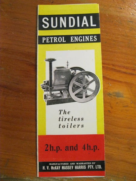 Sundial Petrol Engines Fold Out Pamphlet